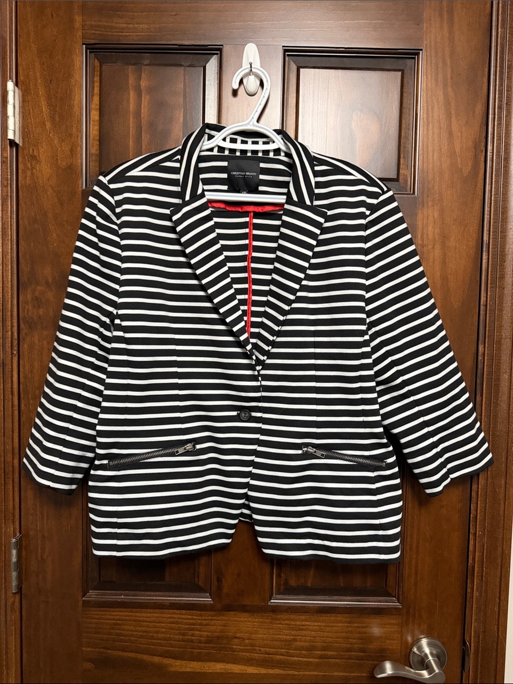 Christian Siriano Runway Black and White Striped Blazer Jacket